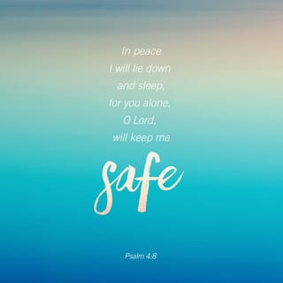 Psalms 4:7-8 - You have given me greater joy
than those who have abundant harvests of grain and new wine.
In peace I will lie down and sleep,
for you alone, O LORD, will keep me safe.