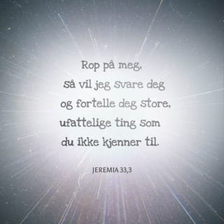 Profeten Jeremia 33:3 - ‘Kall på Meg, så skal Jeg svare deg og vise deg store og ufattelige ting, ting du ikke kjenner.’