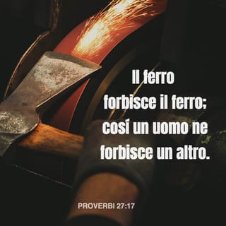 PROVERBI 27:17 - Il ferro si pulisce col ferro;
Così l'uomo pulisce la faccia del suo prossimo.