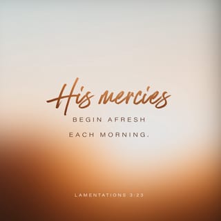 Lamentations 3:22-24 - It is of the LORD's mercies that we are not consumed,
Because his compassions fail not.
They are new every morning:
Great is thy faithfulness.
The LORD is my portion, saith my soul;
Therefore will I hope in him.