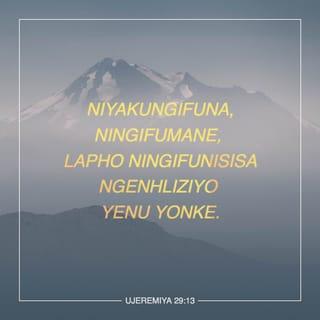 UJeremiya 29:13 - Niyakungifuna, ningifumane, lapho ningifunisisa ngenhliziyo yenu yonke.