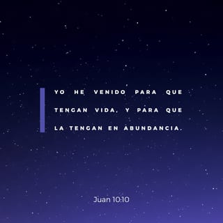 San Juan 10:10 - El ladrón no viene sino para hurtar, matar y destruir; yo he venido para que tengan vida, y para que la tengan en abundancia.