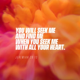 Jeremiah 29:13 - You will seek Me and find Me, when you will search for Me with all your heart.