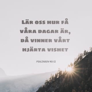 Psaltaren 90:12 - Lär oss hur få våra dagar är,
då vinner vårt hjärta vishet.