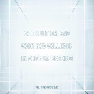 Filippenzen 2:12 - Vrienden, toen ik bij u was, deed u altijd wat ik zei. Doe dat dan nog veel meer nu ik ver weg ben. Zet u uit ontzag voor God volledig in voor uw redding.