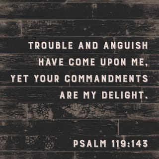 Psalms 119:143 - Trouble and anguish have taken hold upon me: thy commandments are my delights.