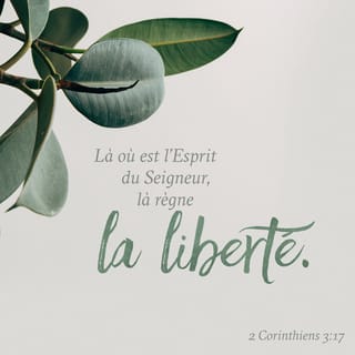 2 Corinthiens 3:17 - Or le Seigneur, c'est l'Esprit, et là où est l'Esprit du Seigneur, là est la liberté.
