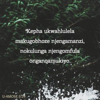 U-Amose 5:24 - Kepha ukwahlulela makugobhoze njengamanzi,
nokulunga njengomfula onganqamukiyo.