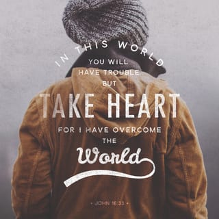 John 16:33 - ‘I have told you these things, so that in me you may have peace. In this world you will have trouble. But take heart! I have overcome the world.’