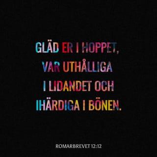 Romarbrevet 12:12 - Var glada i hoppet, tåliga i lidandet, uthålliga i bönen.