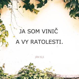 Ján 15:5 - Ja som vinič a vy ratolesti. Kto zostáva vo mne a ja v ňom, prináša veľa ovocia, pretože bezo mňa nemôžete nič urobiť.
