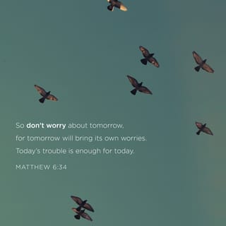 Matthew 6:25-34 - “Therefore I tell you, do not worry about your life, what you will eat or drink; or about your body, what you will wear. Is not life more than food, and the body more than clothes? Look at the birds of the air; they do not sow or reap or store away in barns, and yet your heavenly Father feeds them. Are you not much more valuable than they? Can any one of you by worrying add a single hour to your life?
“And why do you worry about clothes? See how the flowers of the field grow. They do not labor or spin. Yet I tell you that not even Solomon in all his splendor was dressed like one of these. If that is how God clothes the grass of the field, which is here today and tomorrow is thrown into the fire, will he not much more clothe you—you of little faith? So do not worry, saying, ‘What shall we eat?’ or ‘What shall we drink?’ or ‘What shall we wear?’ For the pagans run after all these things, and your heavenly Father knows that you need them. But seek first his kingdom and his righteousness, and all these things will be given to you as well. Therefore do not worry about tomorrow, for tomorrow will worry about itself. Each day has enough trouble of its own.