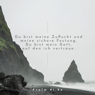 Psalm 91:2 - Sprech ich zu Jahwe: "Meine Zuflucht und Burg, / Mein Gott, auf den ich vertraue!"