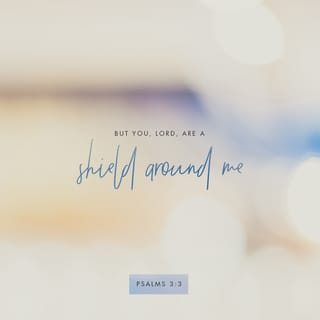 Psalms 3:3-6 - But you, LORD, are a shield around me,
my glory, the One who lifts my head high.
I call out to the LORD,
and he answers me from his holy mountain.

I lie down and sleep;
I wake again, because the LORD sustains me.
I will not fear though tens of thousands
assail me on every side.