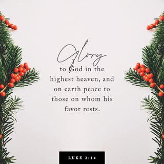 Luke 2:14 - “Glory to God in the highest realms of heaven!
For there is peace and a good hope given to the sons of men.”
