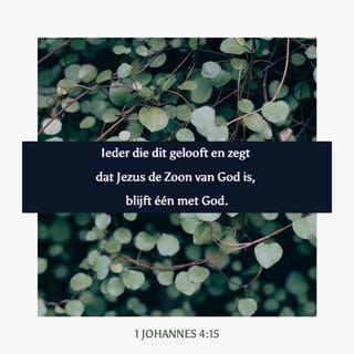 1 Johannes 4:15 - Als iemand hardop erkent dat Jezus de Zoon van God is, mag hij er zeker van zijn dat God in hem woont en dat hij in God is.