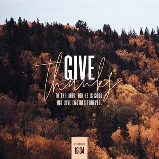 1 Chronicles 16:34 - Give thanks unto Jehovah, for he is good; For his loving-kindness endureth for ever.