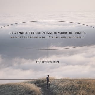 Proverbes 19:21 - Il y a dans le cœur de l'homme beaucoup de projets,Mais c'est le dessein de l'Eternel qui s'accomplit.