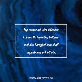 Romarbrevet 8:18 - Jag hävdar att den här tidens lidanden väger lätt i jämförelse med den härlighet som kommer att uppenbaras och bli vår.