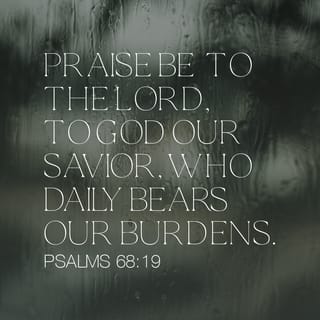 Psalms 68:19 - The Lord deserves praise!
Day after day he carries our burden,
the God who delivers us. (Selah)