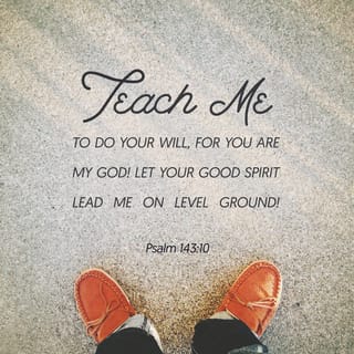 Psalms 143:10 - Teach me to do your will,
for you are my God.
May your kind spirit guide me
on ground that is level.