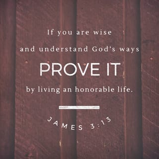 James 3:13 - Who among you is wise and understanding? Let him show by his good behavior his deeds in the gentleness of wisdom.