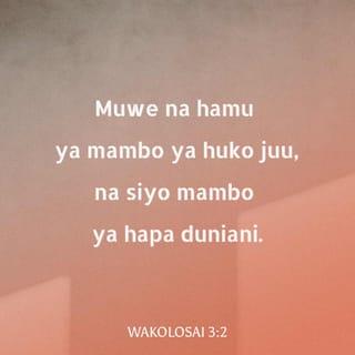 Wakolosai 3:2 - Muwe na hamu ya mambo ya huko juu, na siyo mambo ya hapa duniani.