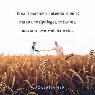 Gal 6:9 - Tena tusichoke katika kutenda mema; maana tutavuna kwa wakati wake, tusipozimia roho.