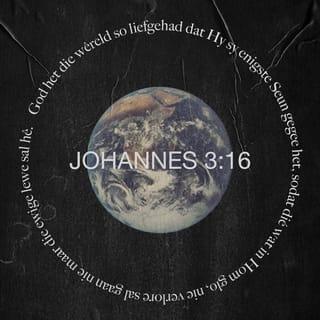 JOHANNES 3:16 - Want so lief het God die wêreld gehad, dat Hy sy eniggebore Seun gegee het, sodat elkeen wat in Hom glo, nie verlore mag gaan nie, maar die ewige lewe kan hê.