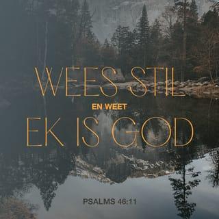 Psalms Psalm 46:10 - Wees stil en weet dat Ek God is: Ek wil hoog wees onder die heidene, verhoog word op die aarde.
