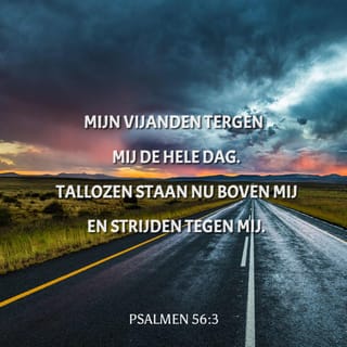Psalmen 56:3 - Mijn vijanden tergen mij de hele dag.
Tallozen staan nu boven mij
en strijden tegen mij.