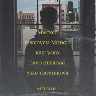 Methali 16:3 - Mwekee Mwenyezi-Mungu kazi yako,
nayo mipango yako itafanikiwa.