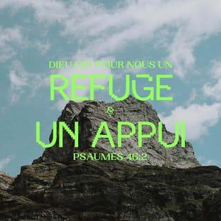 Psaumes 46:1-2 - Dieu est pour nous un rempart, ╵il est un refuge,
un secours toujours offert ╵lorsque survient la détresse.