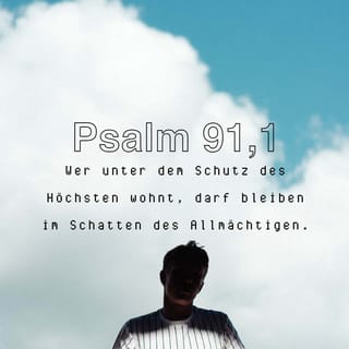Psalmen 91:1 - Wer unter dem Schutz des Höchsten wohnt,
darf bleiben im Schatten des Allmächtigen.