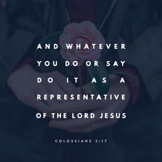 Colossians 3:17 - And whatever you do, whether in word or deed, do it all in the name of the Lord Jesus, giving thanks to God the Father through him.