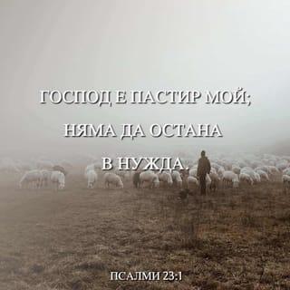 Псалми 23:1 - (По слав. 22) Псалм на Давид.
ГОСПОД е пастир мой, няма да бъда в лишение.
