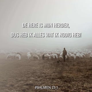 De Psalmen 23:1 - Een psalm van David. De HEERE is mijn Herder, mij zal niets ontbreken.