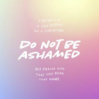 1 Peter 4:16 - If you suffer for being a Christian, don’t feel ashamed, but praise God for being called that name.