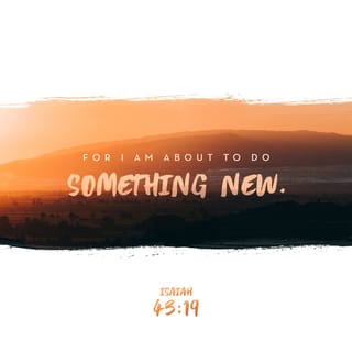 Isaiah 43:19 - See, I am doing a new thing!
Now it springs up; do you not perceive it?
I am making a way in the wilderness
and streams in the wasteland.