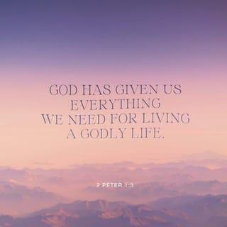 2 Peter 1:3-4 - His divine power has given us everything we need for a godly life through our knowledge of him who called us by his own glory and goodness. Through these he has given us his very great and precious promises, so that through them you may participate in the divine nature, having escaped the corruption in the world caused by evil desires.
