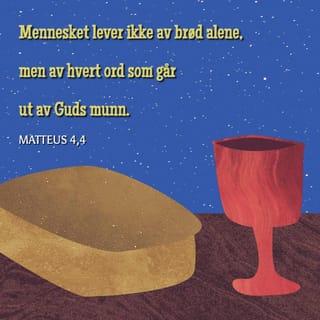 Matteus 4:4 - Men Jesus sa til ham: ”Nei! Det står i Skriften: ’Menneskene lever ikke av brød alene, men av alle de ordene som er fra Gud. ’  ”