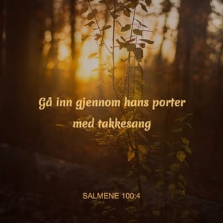 Salmenes bok 100:4 - Gå inn gjennom Hans porter med takkesang og inn i Hans forgårder med lovprisning! Pris Ham og lov Hans navn!