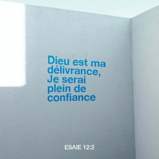 Esaïe 12:2 - Oui, Dieu est mon Sauveur,
je me confie en lui ╵et je n’ai plus de crainte,
car l’Eternel, ╵l’Eternel est ma force, ╵il est le sujet de mes chants,
il m’a sauvé.