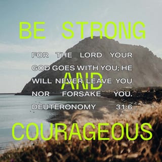 Deuteronomy 31:6 - Be strong and courageous. Don’t be afraid or scared of them, for the LORD your God himself is who goes with you. He will not fail you nor forsake you.”