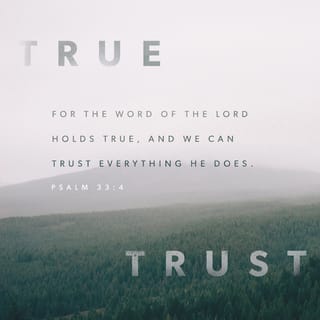 Psalms 33:4-5 - For GOD’s Word is solid to the core;
everything he makes is sound inside and out.
He loves it when everything fits,
when his world is in plumb-line true.
Earth is drenched
in GOD’s affectionate satisfaction.