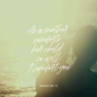 Isaiah 66:13 - As one whom his mother comforts,
so I will comfort you.
You will be comforted in Jerusalem.”