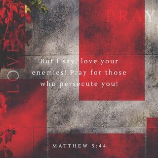 Matthew 5:44 - But now I tell you: love your enemies and pray for those who persecute you