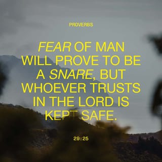 Proverbs 29:25 - The fear of man proves to be a snare,
but whoever puts his trust in the LORD is kept safe.
