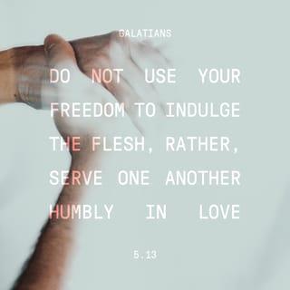Galatians 5:13 - For ye — to freedom ye were called, brethren, only not the freedom for an occasion to the flesh, but through the love serve ye one another