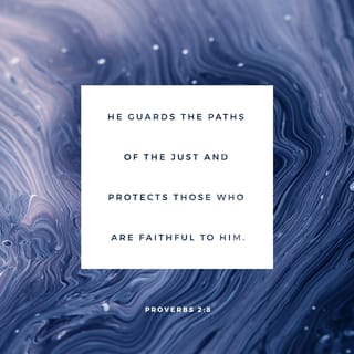 Proverbs 2:7-8 - He holds success in store for the upright,
he is a shield to those whose walk is blameless,
for he guards the course of the just
and protects the way of his faithful ones.